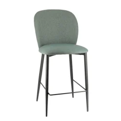 Europea Tabouret Snack (assise +/- 65 Cm)|Tabouret De Bar (assise +/- 80 Cm)*Odette Tabouret snack moderne en tissu avec pieds en métal
