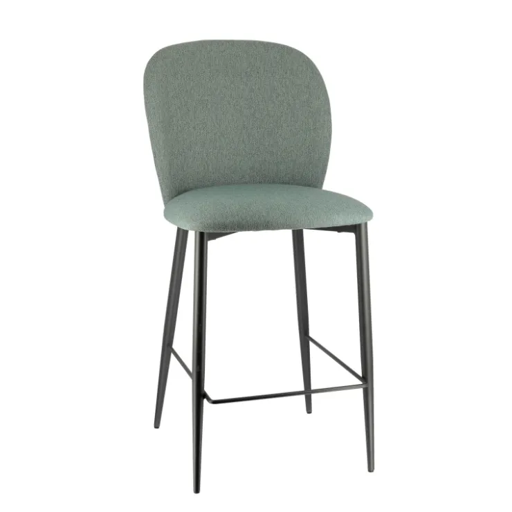 Europea Tabouret Snack (assise +/- 65 Cm)|Tabouret De Bar (assise +/- 80 Cm)*Odette Tabouret snack moderne en tissu avec pieds en métal