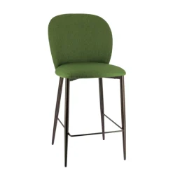 Europea Tabouret Snack (assise +/- 65 Cm)|Tabouret De Bar (assise +/- 80 Cm)*Odette Tabouret snack moderne en tissu avec pieds en métal