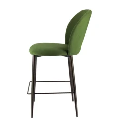 Europea Tabouret Snack (assise +/- 65 Cm)|Tabouret De Bar (assise +/- 80 Cm)*Odette Tabouret snack moderne en tissu avec pieds en métal