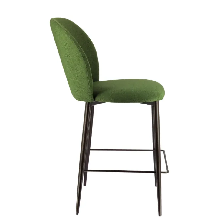 Europea Tabouret Snack (assise +/- 65 Cm)|Tabouret De Bar (assise +/- 80 Cm)*Odette Tabouret snack moderne en tissu avec pieds en métal