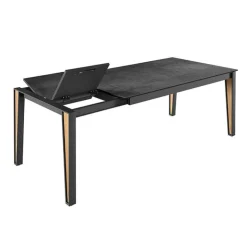 Cancio Table De Salle à Manger*Okaso Table moderne extensible en céramique avec pieds bois et métal