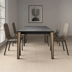 Cancio Table De Salle à Manger*Okaso Table moderne extensible en céramique avec pieds bois et métal