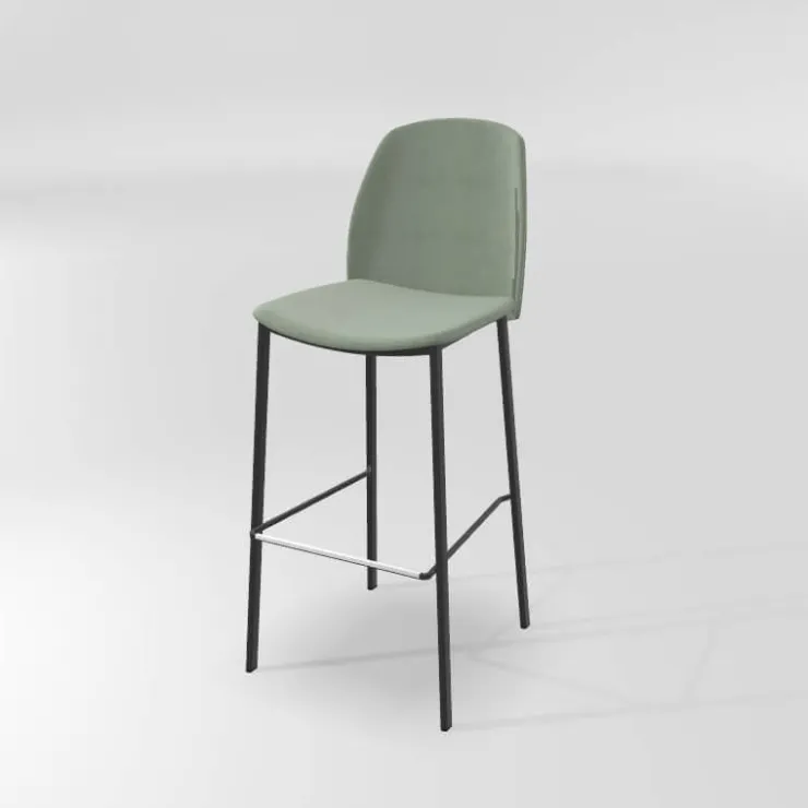 Perfecta Tabouret De Bar (assise +/- 80 Cm)*Olivia Tabouret de bar en tissu avec pieds métal