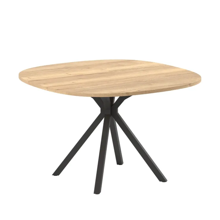 Perfecta Table De Salle à Manger*Onyx Table carrée avec bords arrondis et pied central design en métal