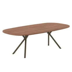 Perfecta Table De Salle à Manger*Onyx Table rectangulaire en stratifié avec bords arrondis et pieds en métal