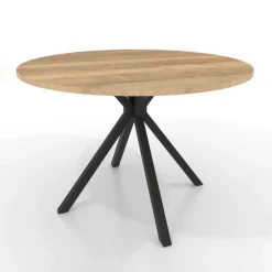 Perfecta Table De Cuisine|Table De Salle à Manger*Onyx Table ronde en stratifié avec pieds en métal moderne