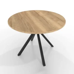 Perfecta Table De Cuisine|Table De Salle à Manger*Onyx Table ronde en stratifié avec pieds en métal moderne