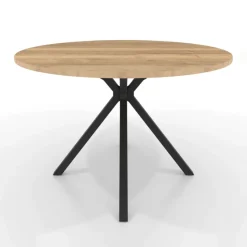 Perfecta Table De Cuisine|Table De Salle à Manger*Onyx Table ronde en stratifié avec pieds en métal moderne