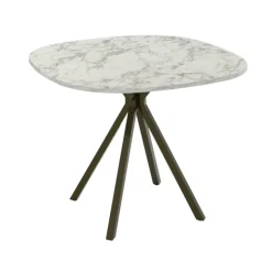 Perfecta Table De Cuisine|Table De Salle à Manger*Onyx Table snack carrée avec bords arrondis en stratifié et pieds en métal
