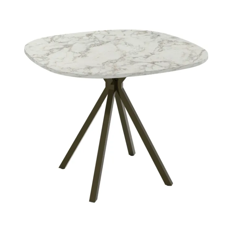 Perfecta Table De Cuisine|Table De Salle à Manger*Onyx Table snack carrée avec bords arrondis en stratifié et pieds en métal