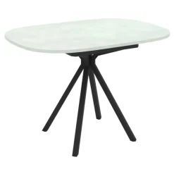 Perfecta Table De Cuisine|Table De Salle à Manger*Onyx Table snack extensible carrée avec bords arrondis en stratifié et pieds métal