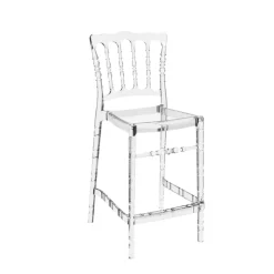 Tabouret Snack (assise +/- 65 Cm)|Tabouret De Bar (assise +/- 80 Cm)*Opera Tabouret snack empilable style Napoléon en polycarbonate transparent