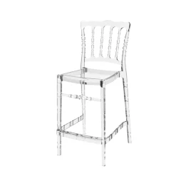 Tabouret Snack (assise +/- 65 Cm)|Tabouret De Bar (assise +/- 80 Cm)*Opera Tabouret snack empilable style Napoléon en polycarbonate transparent