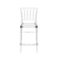 Tabouret Snack (assise +/- 65 Cm)|Tabouret De Bar (assise +/- 80 Cm)*Opera Tabouret snack empilable style Napoléon en polycarbonate transparent