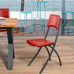 Carrier Chaise De Cuisine*Ophélie ® Chaise de fabrication française en croûte de cuir et métal