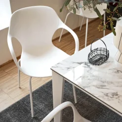 Chaise De Cuisine|Chaise De Salle à Manger*OPS ! Connubia© Fauteuil design italien empilable en polypropylène avec pieds en métal