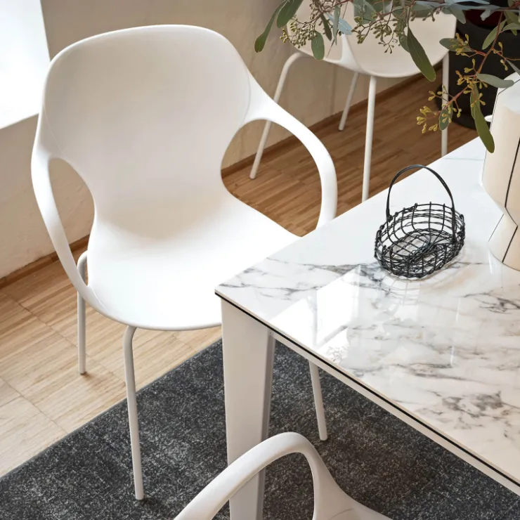 Chaise De Cuisine|Chaise De Salle à Manger*OPS ! Connubia© Fauteuil design italien empilable en polypropylène avec pieds en métal
