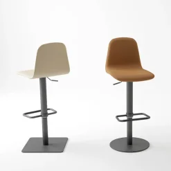 Cancio Tabouret Snack (assise +/- 65 Cm)|Tabouret De Bar (assise +/- 80 Cm)*Orange Tabouret réglable en synthétique avec repose