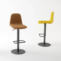 Cancio Tabouret Snack (assise +/- 65 Cm)|Tabouret De Bar (assise +/- 80 Cm)*Orange Tabouret réglable en synthétique avec repose