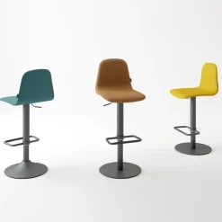 Cancio Tabouret Snack (assise +/- 65 Cm)|Tabouret De Bar (assise +/- 80 Cm)*Orange Tabouret réglable en synthétique avec repose