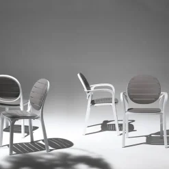Chaise De Jardin|Fauteuil De Jardin*Palma Fauteuil de jardin en polypropylène coloris blanc et taupe