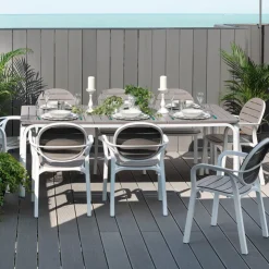 Chaise De Jardin|Fauteuil De Jardin*Palma Fauteuil de jardin en polypropylène coloris blanc et taupe