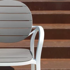Chaise De Jardin|Fauteuil De Jardin*Palma Fauteuil de jardin en polypropylène coloris blanc et taupe