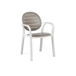 Chaise De Jardin|Fauteuil De Jardin*Palma Fauteuil de jardin en polypropylène coloris blanc et taupe