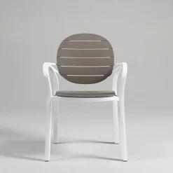 Chaise De Jardin|Fauteuil De Jardin*Palma Fauteuil de jardin en polypropylène coloris blanc et taupe