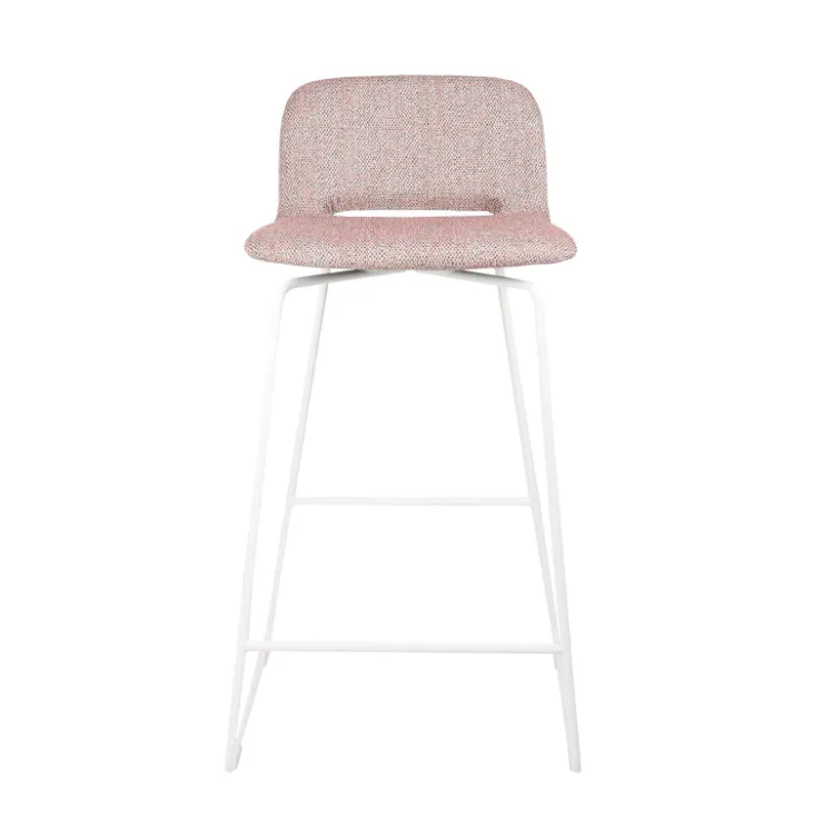 Mobitec Tabouret Snack (assise +/- 65 Cm)|Tabouret De Bar (assise +/- 80 Cm)*Pamp ® Tabouret snack design en tissu avec dossier bas et pieds en métal