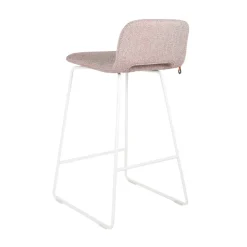 Mobitec Tabouret Snack (assise +/- 65 Cm)|Tabouret De Bar (assise +/- 80 Cm)*Pamp ® Tabouret snack design en tissu avec dossier bas et pieds en métal