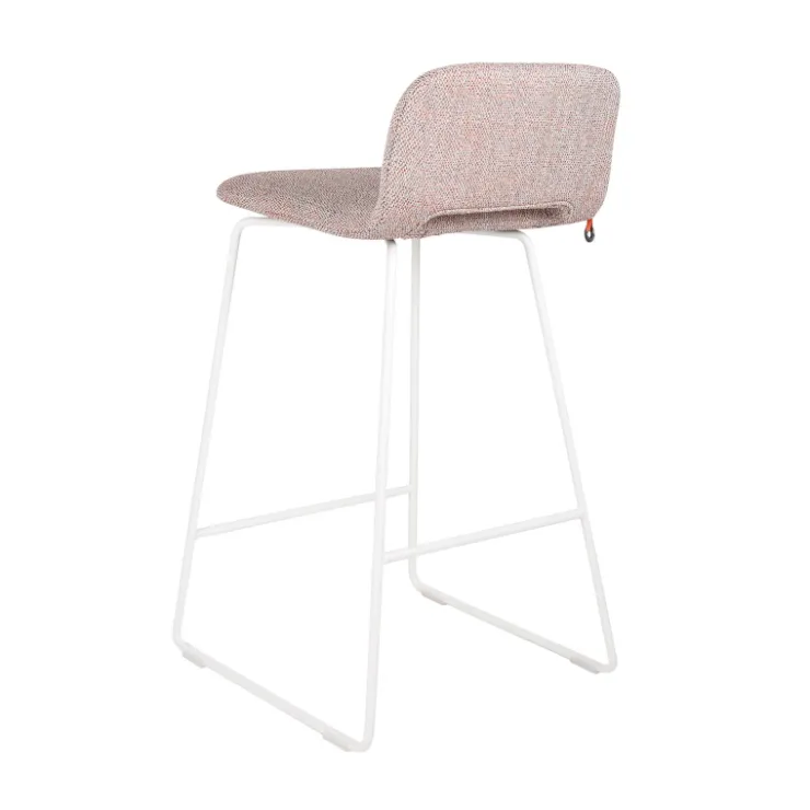 Mobitec Tabouret Snack (assise +/- 65 Cm)|Tabouret De Bar (assise +/- 80 Cm)*Pamp ® Tabouret snack design en tissu avec dossier bas et pieds en métal