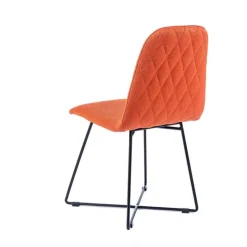 Sessio Chaise De Salle à Manger|Chaise Salon*Pandora diamant Chaise design scandinave en tissu pieds filaires en métal noir