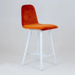 Sessio Tabouret Snack (assise +/- 65 Cm)|Tabouret De Bar (assise +/- 80 Cm)*Pandora diamant Tabouret snack dos matelassé en tissu et pieds en bois