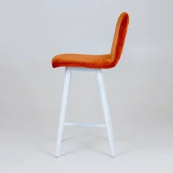 Sessio Tabouret Snack (assise +/- 65 Cm)|Tabouret De Bar (assise +/- 80 Cm)*Pandora diamant Tabouret snack dos matelassé en tissu et pieds en bois