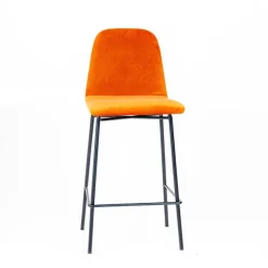 Sessio Tabouret Snack (assise +/- 65 Cm)|Tabouret De Bar (assise +/- 80 Cm)*Pandora diamant Tabouret snack dos matelassé en tissu et pieds métal