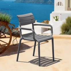 Chaise De Jardin|Fauteuil De Jardin*Paris Fauteuil de jardin empilable en polypropylène avec accoudoirs