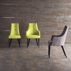 Lujosa Chaise De Salle à Manger|Chaise Salon*Park Bridge Fauteuil contemporain en tissu et pieds bois