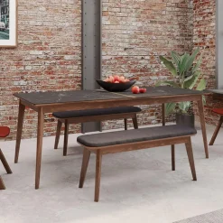 Dasras Table De Salle à Manger*Paul Table à manger scandinave en bois et céramique