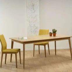 Dasras Table De Salle à Manger*Paul Table extensible scandinave en boisavec liseré coloré
