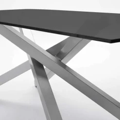 Midj Table De Salle à Manger*Péchino ® Table design en verre trempé et piétement mikado en métal