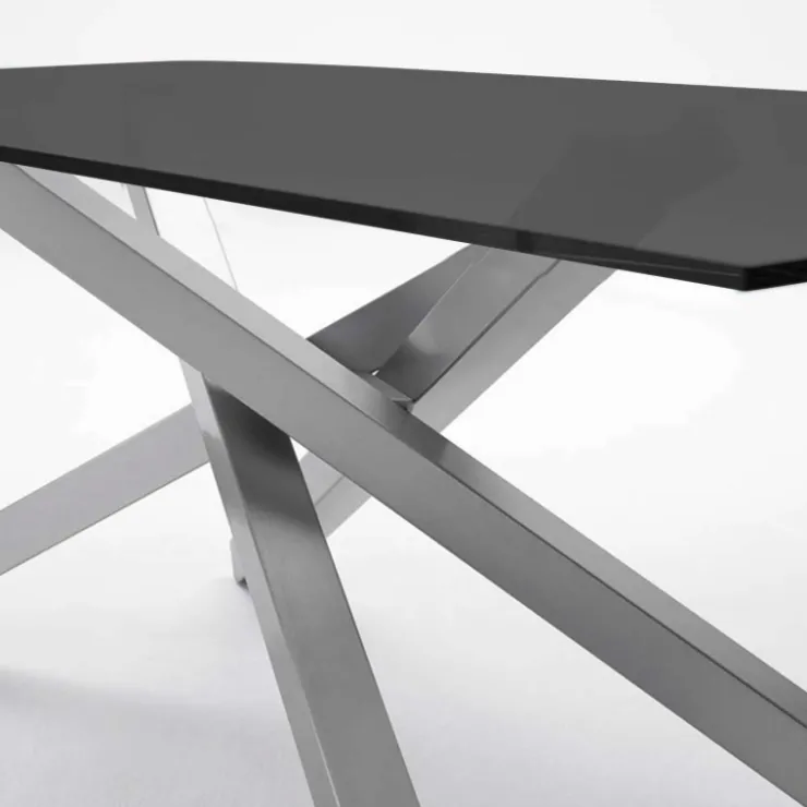 Midj Table De Salle à Manger*Péchino ® Table design en verre trempé et piétement mikado en métal