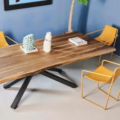 Midj Table De Salle à Manger*Pechino ® Table design en bois massif piétement mikado en métal