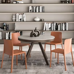 Ozzio Table De Salle à Manger|Table Pour Petit Espace*PetaloTable ronde design extensible avec pieds en métal