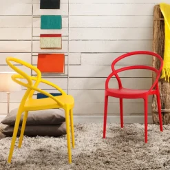 Chaise De Cuisine|Chaise De Salle à Manger*Pia Chaise tendance empilable en polypropylène