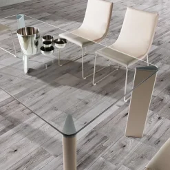 Ramiro Tarazona Table De Salle à Manger*Play Table de repas rectangle en verre avec pieds en acier moderne