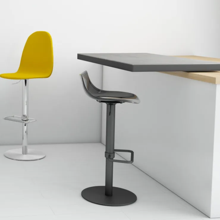 Cancio Tabouret Snack (assise +/- 65 Cm)|Tabouret De Bar (assise +/- 80 Cm)*Play Tabouret réglable moderne en synthétique et métal