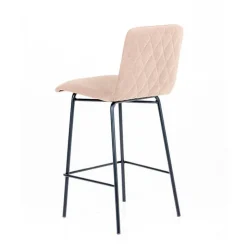 Sessio Tabouret Snack (assise +/- 65 Cm)|Tabouret De Bar (assise +/- 80 Cm)*Plaza diamant Tabouret snack avec dos matelassé en tissu pieds en métal