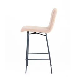 Sessio Tabouret Snack (assise +/- 65 Cm)|Tabouret De Bar (assise +/- 80 Cm)*Plaza diamant Tabouret snack avec dos matelassé en tissu pieds en métal